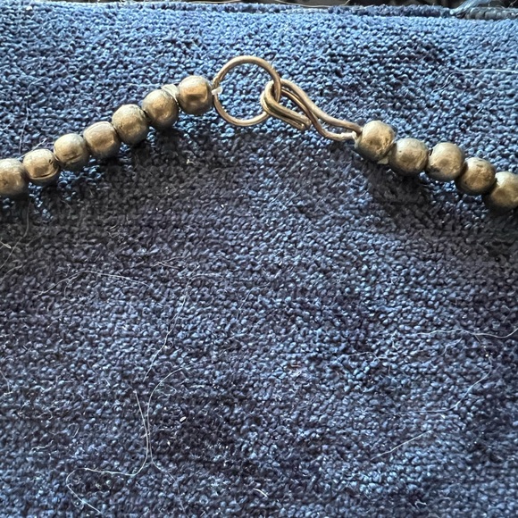 Boho glass beads and silver medallion necklace - Picture 3 of 5